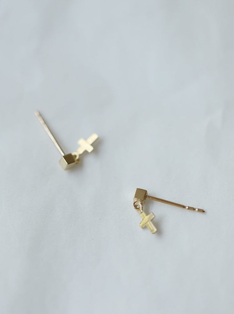 Bold Cross Stud Earrings