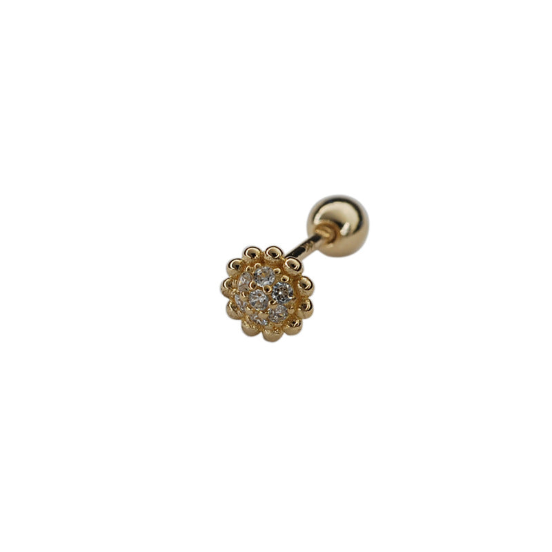 Beaded Sunflower Stud Earrings