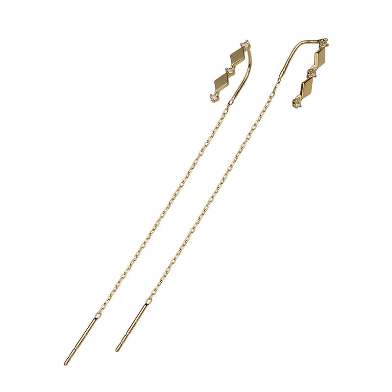 French Rhombus Chain Earrings