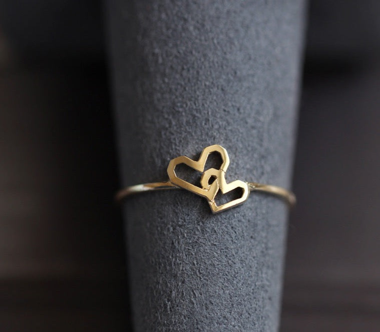 Double Heart Stackable Ring