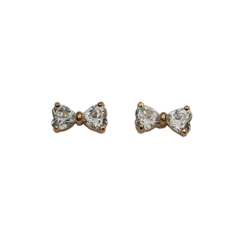 Bow Heart Stud Earrings