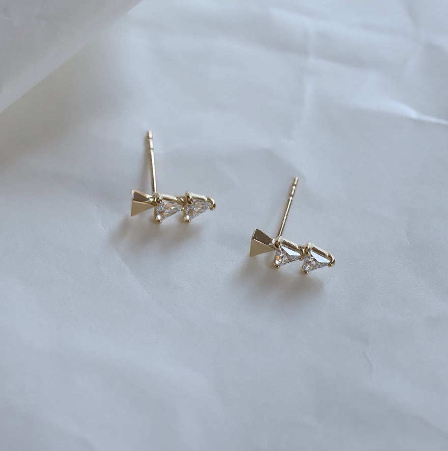 Diamond Arrow Stud Earrings