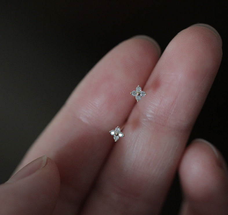 Dainty Clover Stud Earrings