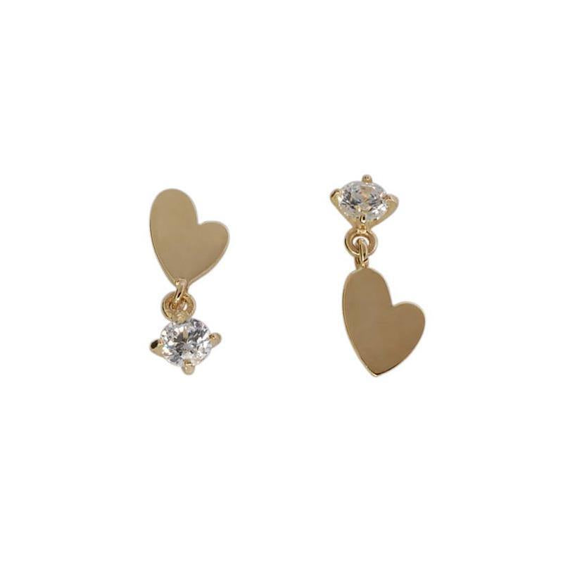 Asymmetric Hearts Stud Earrings