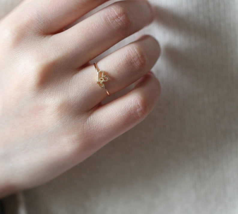 Double Heart Stackable Ring